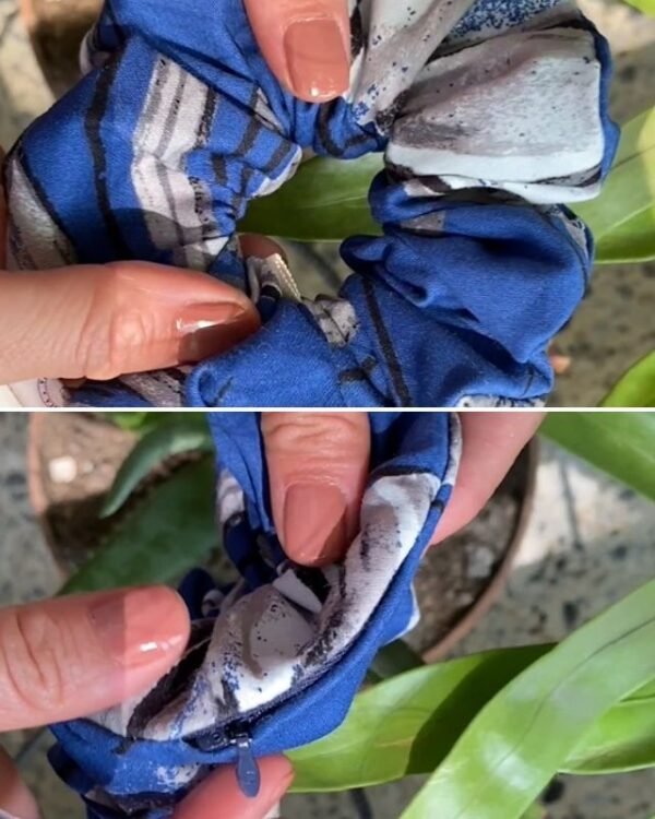 Scrunchies con cremallera